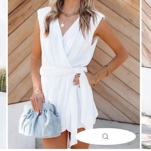 White Wrap Romper